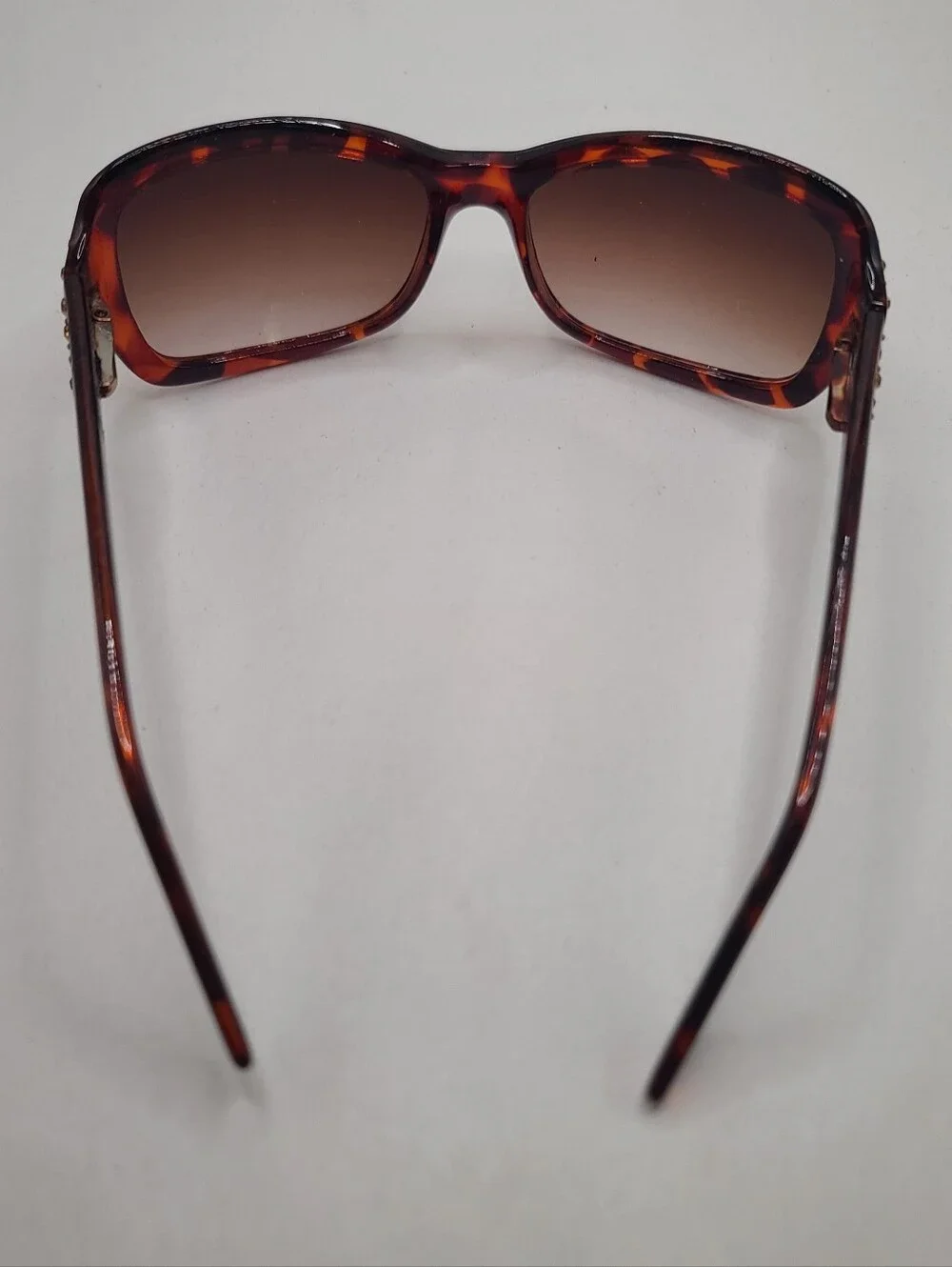 Women's Faux Tortoise Shell Glasses With Gold Colored Gemstone Accents